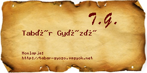Tabár Győző névjegykártya